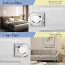 coolnews Crystal Glass Door Knobs Interior with Lock, Modern Round Privacy Door Knob for Bathroom Bedroom, Polished Chrome