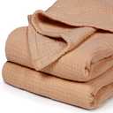 Lulumoon Muslin Baby Blanket & Muslin Swaddle BlanketCaramel