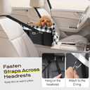 Center Console Dog Car Seat, Detachable and Washable Inner Lining Dog Car Seat Anti-Collapse Small Dog Pet Car Seat with Safety Belt Up to 11lbs(Black)