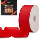 LIUYAXI 2" X 50 Yards Solid Red Grosgrain Ribbon, Perfect for Crafts, Wedding Decor, DIY Hair Accessories, Sewing, Christmas Gift Package Wrapping and More