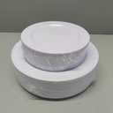 FLOWERCAT 100PCS White Plastic Plates-Heavy Duty White Disposable Plates for Christmas/Easter/Party/Wedding -Serve 50 guests 10.25inch & 7.5inch