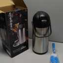 Coffee Carafe Airpot & Cleaning Brush - 101oz / 3L Airpot 12 Hours Hot Water Dispenser or 36 Hours Cold Drink Dispenser with Pump - Easy Dispensing Coffee Carafes for Keeping Hot Extra Large - Cresimo (101.4 Ounces)