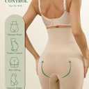 ATOG Tummy Control Shapewear Shorts High Waisted Body Shaper Shorts Butt Lifting Thigh Slimmer (L)