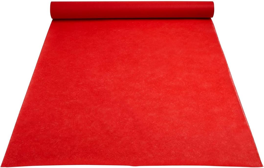 Juvale Red Carpet Runner for Party - Ceremony Entrance Decor with Red Party Carpet - Versatile Aisle Covering As Wedding Runner - Event Accent for Outdoor Decoration - 3' x 100', Polyester Low Pile