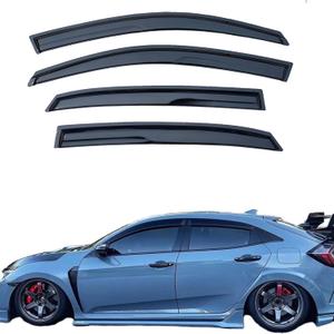 Tape-On Window Visors Rain Guards Shield for 2016-2021 Honda Civic Hatchback, Window Wind Deflectors Vent Shades for 16-21 Civic (Not Fit for Sedan),Vent Visors,Car Accessories-4pcs
