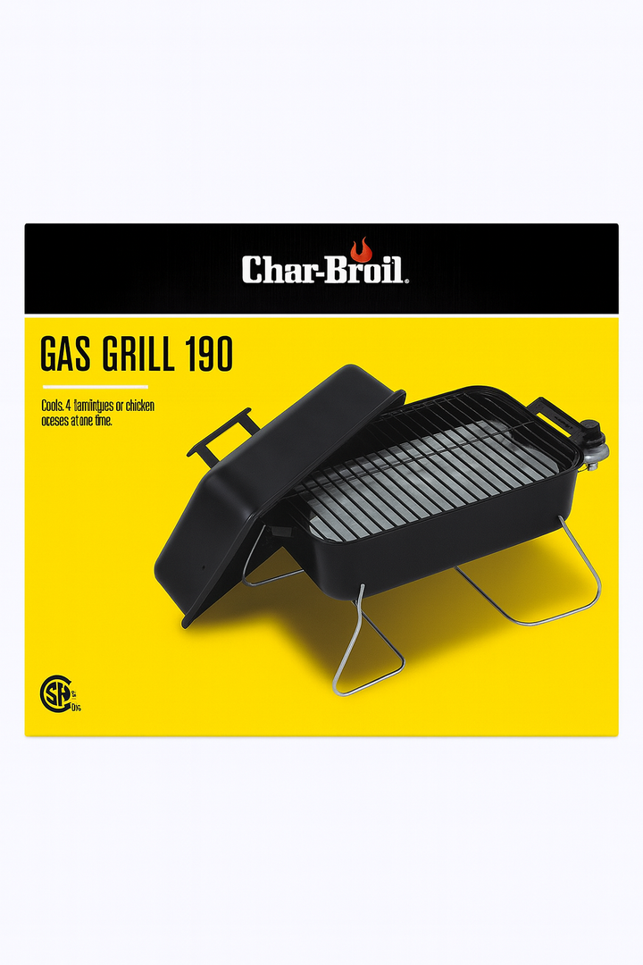 Char-Broil 190 Camp Gas Grill Portable High-Quality Propane Tabletop