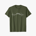 Hiking Mountains Heartbeat Hiker Adventures T-Shirt Male Size M