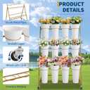Garvee Flower Display Stand,3 Tier Flower Cart with 12 Round Buckets and Wheels, Moving Flower Cart Display Stand for Garden, Wedding, Flower Shop,Gold | Moving Flower Cart Display Stand for Garden, Wedding, Flower Shop,Gold
