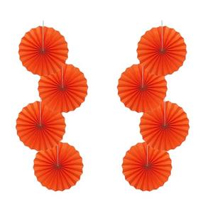 Orange Birthday Party Decorations, DIY Orange Paper Fans Hanging Decoration,12in Halloween Paper Fans, Halloween Decor, Fox Birthday Decorations Events Accessories 30 Color DIY Set (Orange)