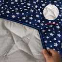 Playpen Mat 8 Panel Navy Fits for Regalo My Play Deluxe Extra Large Portable Play Yard, Non Slip Baby Octagon Playpen Mattress Pad, Navy Star Print Playard Pad