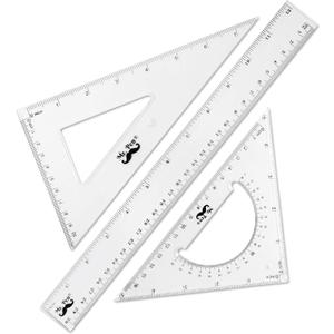 3 x Mr. Pen Triangle Ruler, Protractor, Math Set - 3 Pack, Square Ruler, Protractor for Geometry