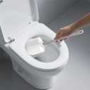 Toilet Brush and Holder Set, Bathroom Cleaner Brush Set with Light Brush Handle, Soft Bristle, Corrosion Resistant Holder, Wall Mounted/Floor Standing