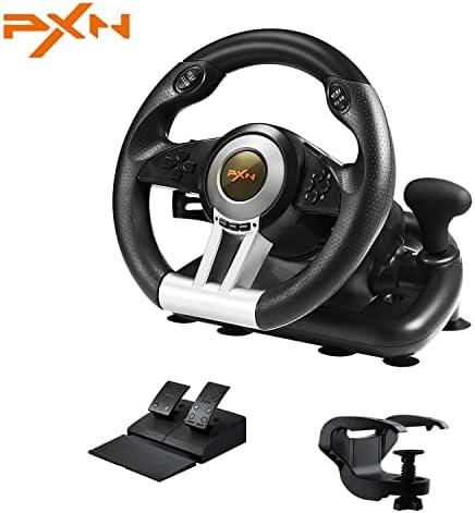 PXN Steering Wheel V3PRO 180° PC Gaming Racing Wheel Driving Wheel, with Linear Pedals and Racing Paddles for PC, PS4, Xbox One, Xbox Series X|S, and Switch - Black