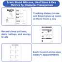 chiazllta Blood Sugar Tracking Set with 2 PCS Diabetes Log Book & 1 Diabetes Food Chart & 1 Meal Planner Spiral Bound Blood Glucose Log Book with Food & Blood Sugar Journal Diabetic-Friendly Recipes