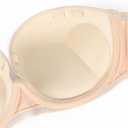 Plusexy Women's Push Up Strapless Bra Thick Padded Underwire Convertible Multiway Bras (Beige), 42B
