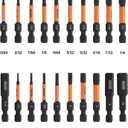Railer Allen Wrench Hex Bit Set 2 Inch Impact Driver 20pc Hex Bit Set With A Bit Holder & Carabiner. Premium S2 Steel, Ideal For Furniture Screws