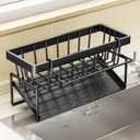 Sponge Holder for Kitchen Sink, Sink Caddy with Dishcloth Rack, Kitchen Sink Storage Rack Organizer Countertop Rustproof, Soap Dispenser Organizers and Storage Essentials