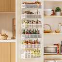 DAOTENGQL 6-Tier Over The Door Pantry Organizer with Mesh Baskets, Adjustable & Stable Hanging Spice Rack for Kitchen, Bathroom, Bedroom, and Baby Essentials Storage (16" W 6-Tiers, White) | with Mesh Baskets, Adjustable, Stable, Spice Rack, for Kitchen, Bathroom