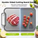 Titanium Cutting Board for Kitchen, Cutting Boards Non Toxic Double Sided Metal Pure Titanium and Wheat Straw PP Chopping Board Food Grade Easy to Clean Large Size 16"*10"*0.9"(Grey) (Gray)