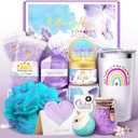 Gifts for Women, Get Well Soon Care Package,Feel Better Gifts for Women 8pcs Lavender Birthday Baskets for Her Mom, Sister, Female Friends