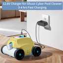 12.6V Charger for Ofuzzi Cyber Cordless Robotic Pool Cleaner Compatible with Ofuzzi Cyber/Cyber 1000/ Cyber 1200 / Cyber 1200 Por Automatic Robotic Pool Vacuum Cleaner Power Adapter