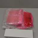 WDF 25 Guest Pink Plates with Pink Plastic Silverware&Pink Cups-Neon Clear Disposable Dinnerware include 50 Plates,25Forks, 25 Knives, 25 Spoons,25 Plastic Cups for Party and Baby Shower