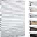 Changshade Cordless Cellular Shades, Blackout Room Darkening Black Out Honeycomb Blinds for Indoor Windows Bedroom, Pull Down Pleated Accordion Blind Easy Install, Shade Size 37" Wx64 H, White