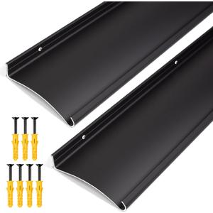 2-Pack 4" Extra-Wide Door Rain Drip Guard, 52" L Heavy Duty Aluminum Thickened Window Door Rain Deflector, Door Drip Cap, 0.8" Height Overhead Drip Edge (Black)