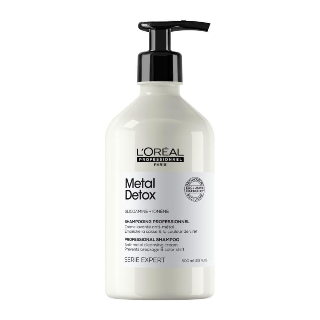 L'Oral Professionnel Paris Metal Detox Shampoo - Sulfate-Free Anti-Breakage Shampoo For or Color-Treated Hair, Detoxifies, Prevents Damage & Prolongs Hair Color, 500 ML