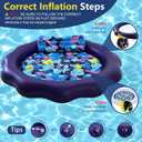 Inflatable Pool Floats Adult Size - 77" X-Large Heavy Duty Tanning Floating Mat Cooling Holes Lounger with Pillow, Pool Floaties Bed with Cup Holders for Backyard Swimming Pool Party, Purple