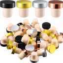 Yookeer T-shaped Stopper Cork Liquor Bottle Stoppers Reusable Drink Sealing Plug for Beer Bottles DIY Craft(Black, Silver, Gold, Rose Gold,36 Pieces)