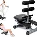 Tiewpoi Stair Stepper for Exercise with Resistance Bands,Steppers for Exercise at Home,AB Machine for Gym,Adjustable Height Stepper,Ab Crunch Machine for Stomach Workout,
