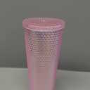 Studded Tumbler With Straw Tumblers With Lids And Straws Pink Tumbler With Straw Textured Cup BPA-Free Double-Wall Plastic Tumblers for Iced Coffee Cold Drinks or Water 24 Oz