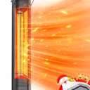 VAGKRI Outdoor Infrared Heater, 1500W 36inch Electric Heater with 3 Heating Levels, Tip-Over & Overheat Protection, IPX5 Waterproof Tower Space Heater for Patio Backyard Garage Restaurant Home