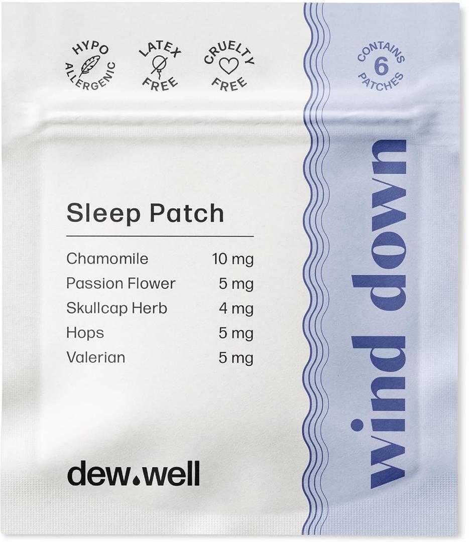 6-Pack Wind Down Sleep Patches with Chamomile to Support Restful Sleep  No Melatonin & No Latex  Wearable, Easy to Use for Adults - Sleepy Stickers