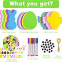 Max Fun 302pcs Easter Foam Stickers Set DIY Crafts Egg Bunny Chick Easter Decorations for Kids Crafts Party Favors Supplies Craft Kits for Kids