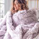 Bedsure GentleSoft Fluffy Lavender Purple Blankets Queen Size for Bed, Thick Sherpa Faux Fur Fleece Fuzzy Plush Winter Warm Soft Queen Blankets, Bedroom Purple Decor Cozy Gifts for Women Men, 90x90