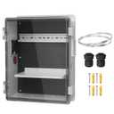 Joinfworld White Outdoor Electrical Box Waterproof Clear Enclosure, 16x11x6 ABS Plastic WiFi Box with Fan Vented Dust Screen (Clear 15.7"x11"x5.9")