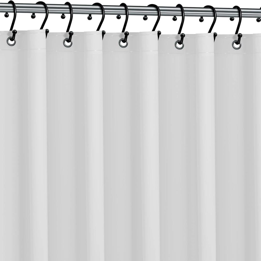 Premium Shower Curtain Liner, 72"W X 96''H - PVC-Free, 6G PEVA Shower Curtain with 12 Rust Proof Grommets And Magnet-weighted Bottom Hem - Moisture Stain Proof Shower Curtain Liner - White
