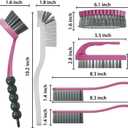 6 PCS Cleaning Brush, Scrub Brush Set for Kitchen and Bathroom Household Use with Various Brushes for Cleaning Dishes, Tiles, Corners and Floors Color Purple