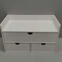 Wisuce Bamboo Desk Organizer - Mini Bamboo Desk Drawer Tabletop Cosmetic Storage Organization for Office or Home White with Shelf