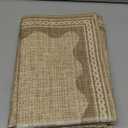 GarveeHome 2x6 Runner Rug for Hallway Washable Kitchen Rugs Non Slip Solid Tan Jute Digital Printing Modern Soft Low-Pile Scalloped Indoor Carpet for Entryway Laundry Room Floor Mats