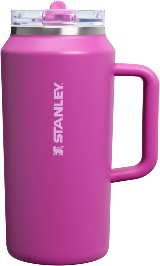 STANLEY Quencher ProTour Flip Straw Tumbler with Leakproof Lid 64 oz | Built-In Straw & Handle | Cupholder Compatible for Travel | Insulated Stainless Steel Cup | BPA-Free | Dark Blossom