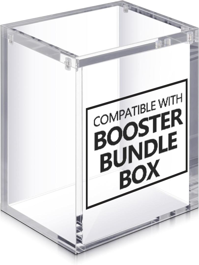 1 Pc Acrylic Magnetic Case Compatible with TCG Booster Box Protective Case Stackable 4mm Thick Magnetic Closure Box Gifts for Collectors, Cards Not Included (Booster Bundle)