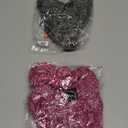 Dog Winter Hats 2pcs for Small Medium Dogs Pets Hand-Knitted Warm Hat with Ear Holes and Adjustable Straps Pink+Grey (Large)