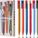 3 x Colored Pens 18 Pack, Colorful gel ink Pens Retractable Quick Dry 0.5mm Fine Point for Bullet Journaling, Note Taking, Coloring, Planning & Art Supplies (6 Pcs Vintage)