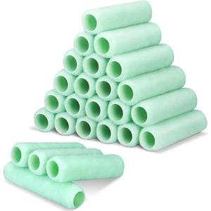 Gisafai 24 Pcs Paint Roller Covers Paint Rollers for Painting Walls Roller Paint Brush 3/8 Inch Nap Microfiber Roller Naps House Painting Supplies Paint Roller Kit for Walls Ceilings (Green,9 Inch)