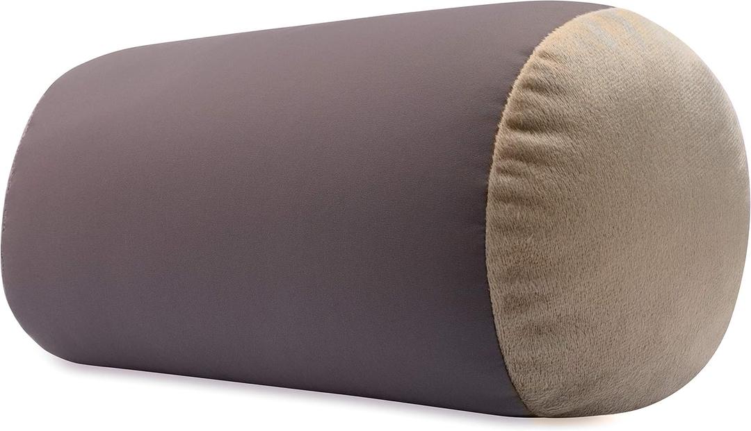 Microbead Bolster Neck Roll Pillow, Gently On Body, Head, Neck & Shoulders No Pain Rest, Relax Sleep - Silky Feel Prevent Wrinkles & Hair Breakage - Lightweight Cylinder Tube, 14" x 8", Pink