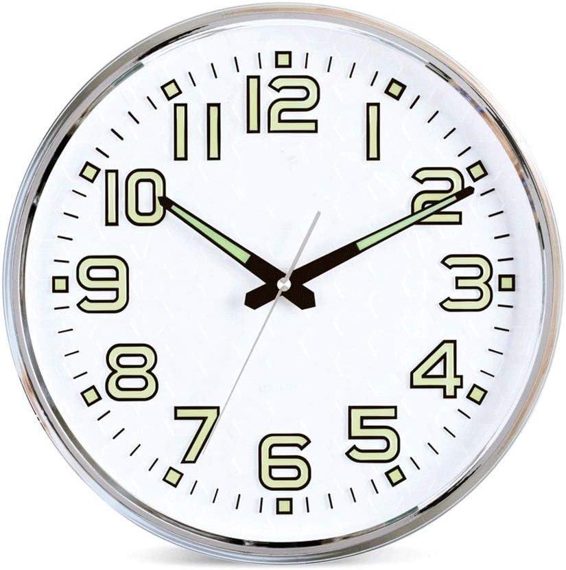 14-Inch Number Dial Face Wall Clock, Silent Non-Ticking Round Home Decor Wall Clock with Arabic Numerals 