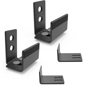 SKYSEN 2 Pack Barn Door Bottom Floor Guide, with Extend Bracket- Wall Mounted- Adjustable Bracket- Flush Bottom- Matte Black (711-2)
